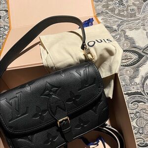 Louis Vuitton Black Embossed Shoulder Bag